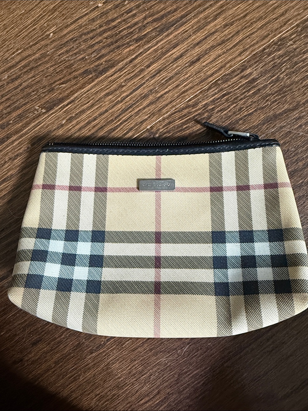 Classic Check Cosmetic Pouch - Beige Plaid